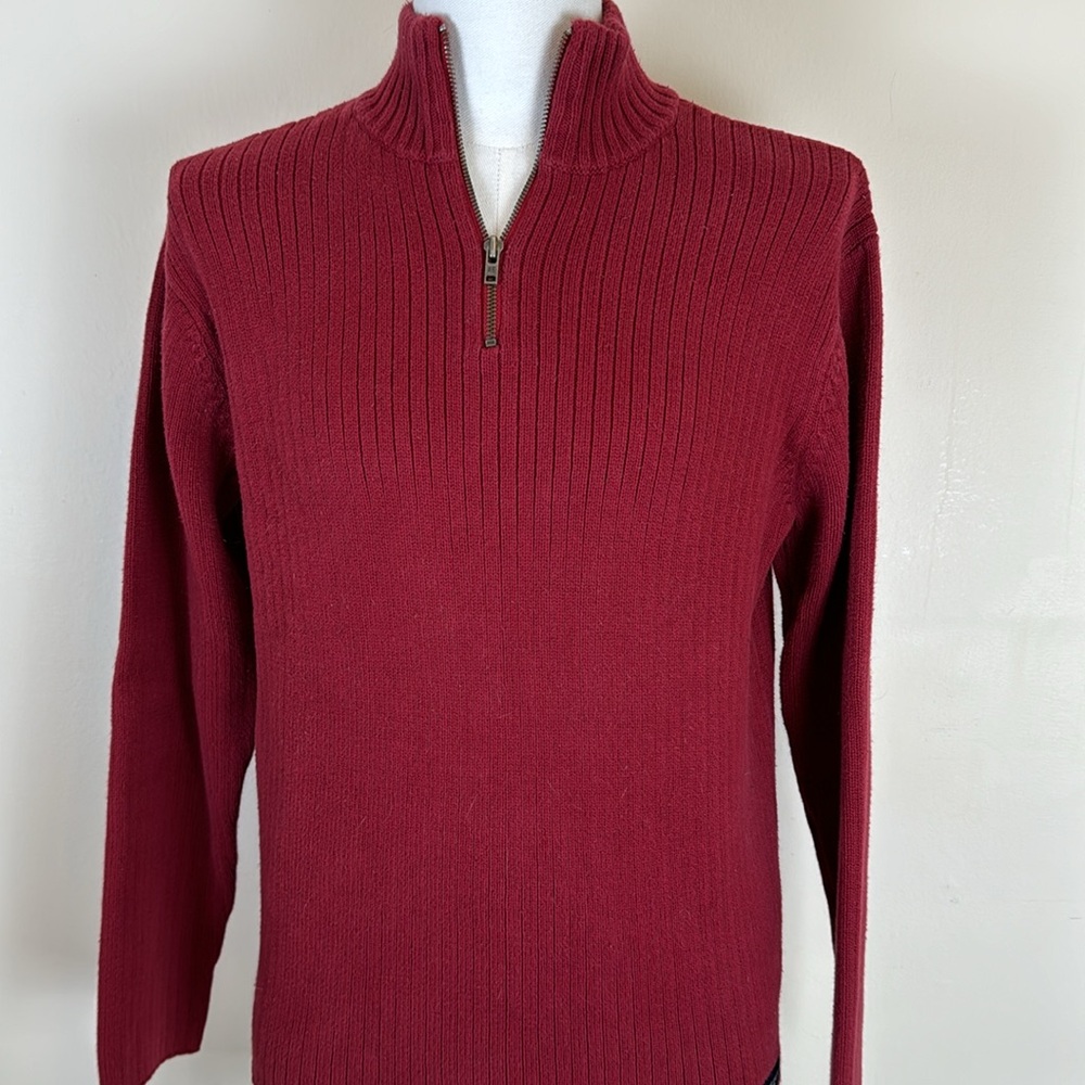 American Eagle Outfitters Small Red 1/4 Zip Vintage Slim Fit Sweater